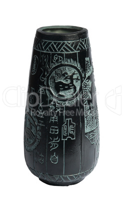 Old black Chinese vase