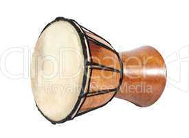 Bamboo drum on the white background