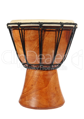 Bamboo drum on the white background