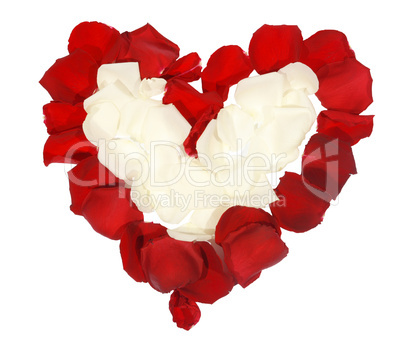Heart from the petals of rose
