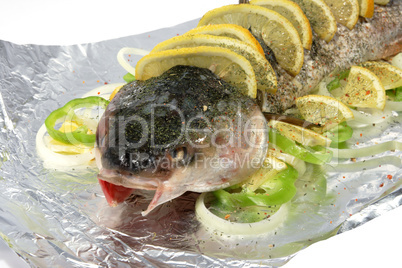 Preparation of baked fish