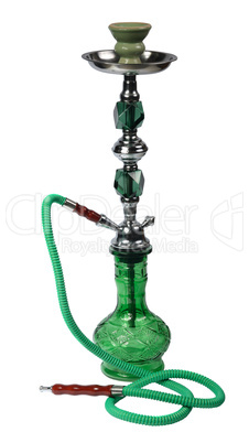 green Hookah on the white background