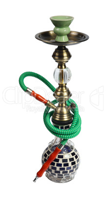 green Hookah on the white background