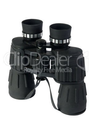 Binoculars on the white background