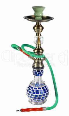 green Hookah on the white background. (isolated).