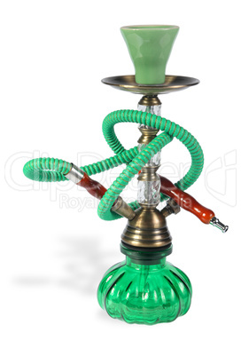 green Hookah on the white background