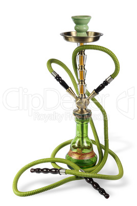 green Hookah on the white background