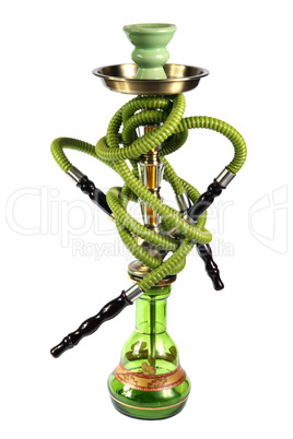 green Hookah on the white background