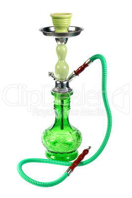 green Hookah on the white background