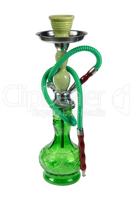 green Hookah on the white background