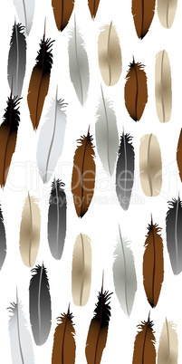 Seamless background with feathers