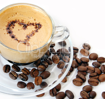 Coffee in a transparent mug