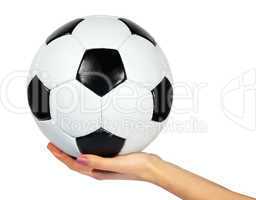 Soccer ball in hands