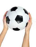 Soccer ball in hands