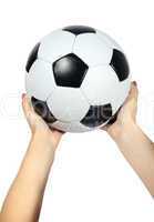 Soccer ball in hands