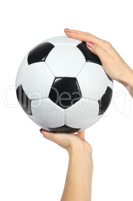 Soccer ball in hands