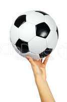 Soccer ball in hands