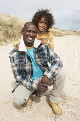 Romantic Young Couple On Winter Beach