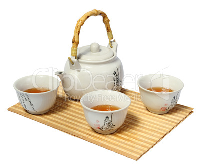 White Chinese tea set