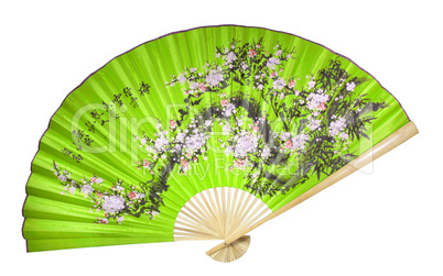 green Chinese fan