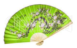 green Chinese fan