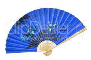 blue Chinese fan