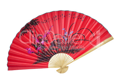 red Chinese fan