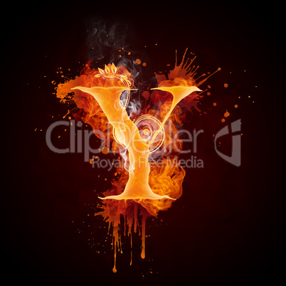 Fire Swirl Letter Y