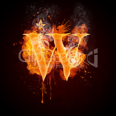 Fire Swirl Letter W