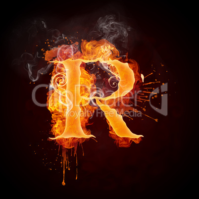 Fire Swirl Letter R