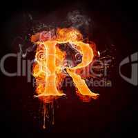 Fire Swirl Letter R