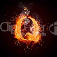 Fire Swirl Letter Q