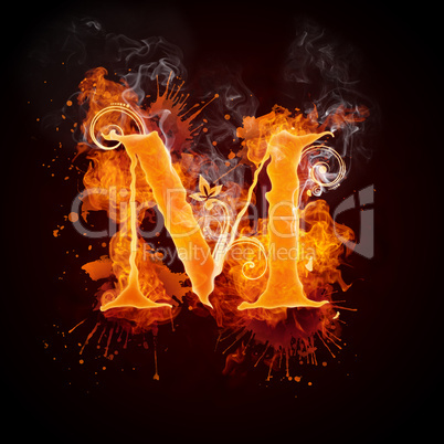 Fire Swirl Letter M