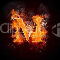Fire Swirl Letter M