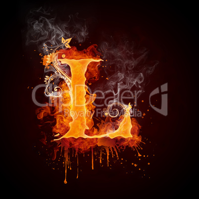 Fire Swirl Letter L