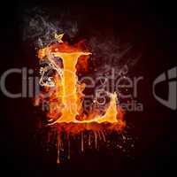 Fire Swirl Letter L