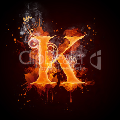 Fire Swirl Letter K