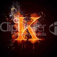 Fire Swirl Letter K