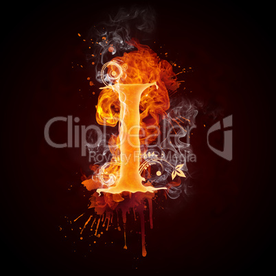 Fire Swirl Letter I