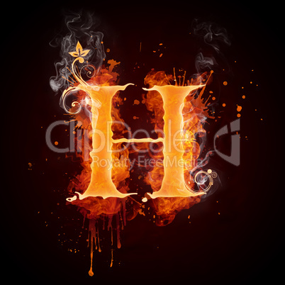 Fire Swirl Letter H