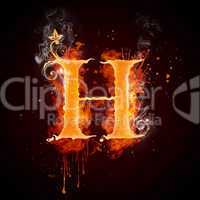 Fire Swirl Letter H