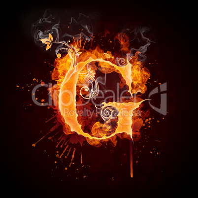 Fire Swirl Letter G