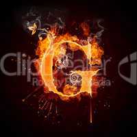 Fire Swirl Letter G