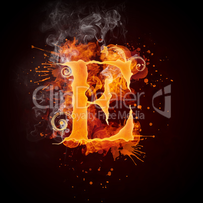Fire Swirl Letter E