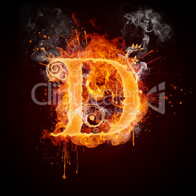 Fire Swirl Letter D