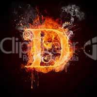 Fire Swirl Letter D