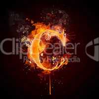 Fire Swirl Letter C