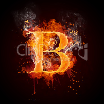 Fire Swirl Letter B