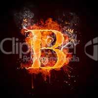 Fire Swirl Letter B