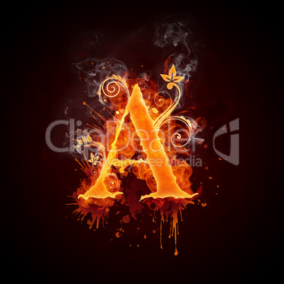 Fire Swirl Letter A